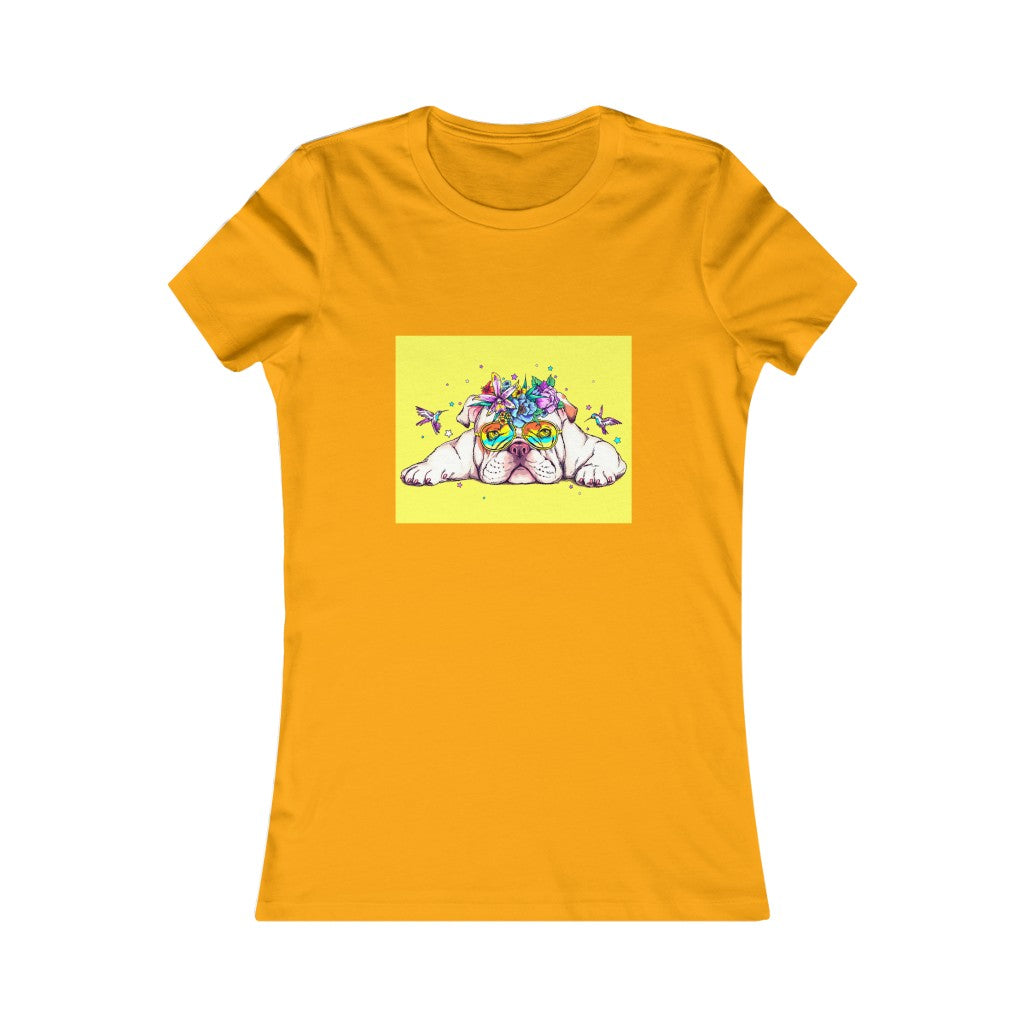 Women's Favorite Tee "English bulldog & bird"