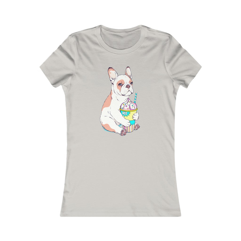 Women's Favorite Tee "French bulldog & ice cream"