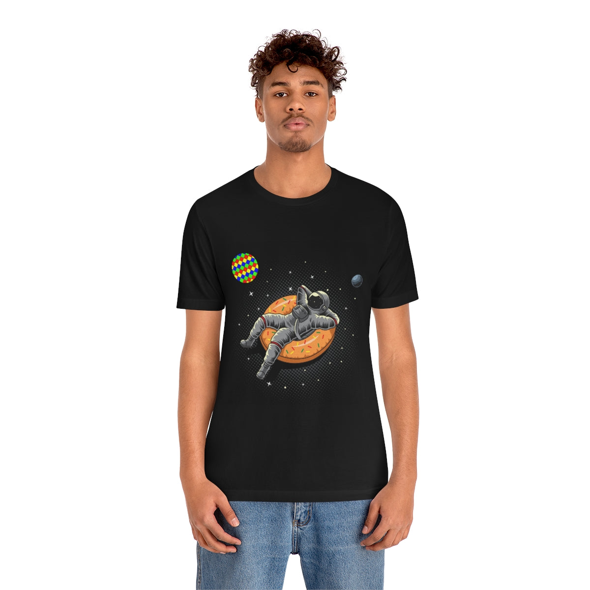 Unisex Jersey Short Sleeve Tee "Astronaut and CubeArea planet"