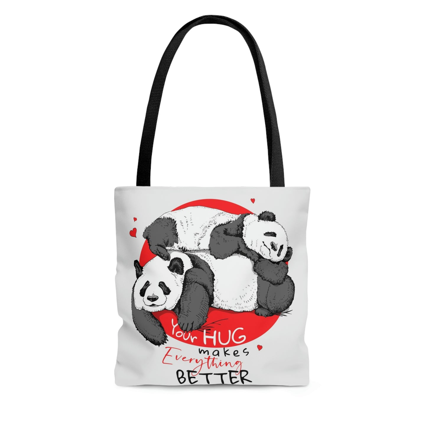 AOP Tote Bag 2 sides "Pandas hugging"