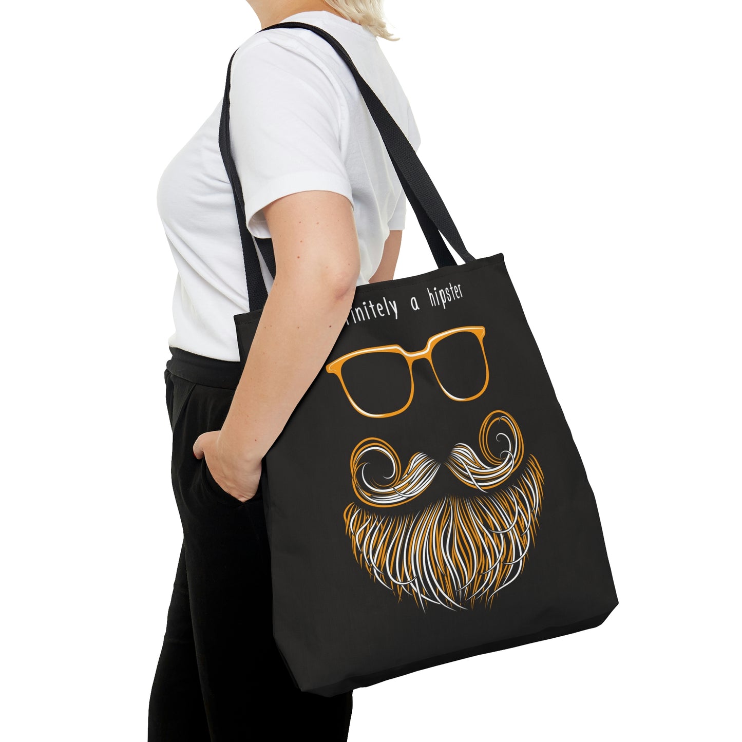 AOP Tote Bag "Hipster beards, moustaches and glasses"