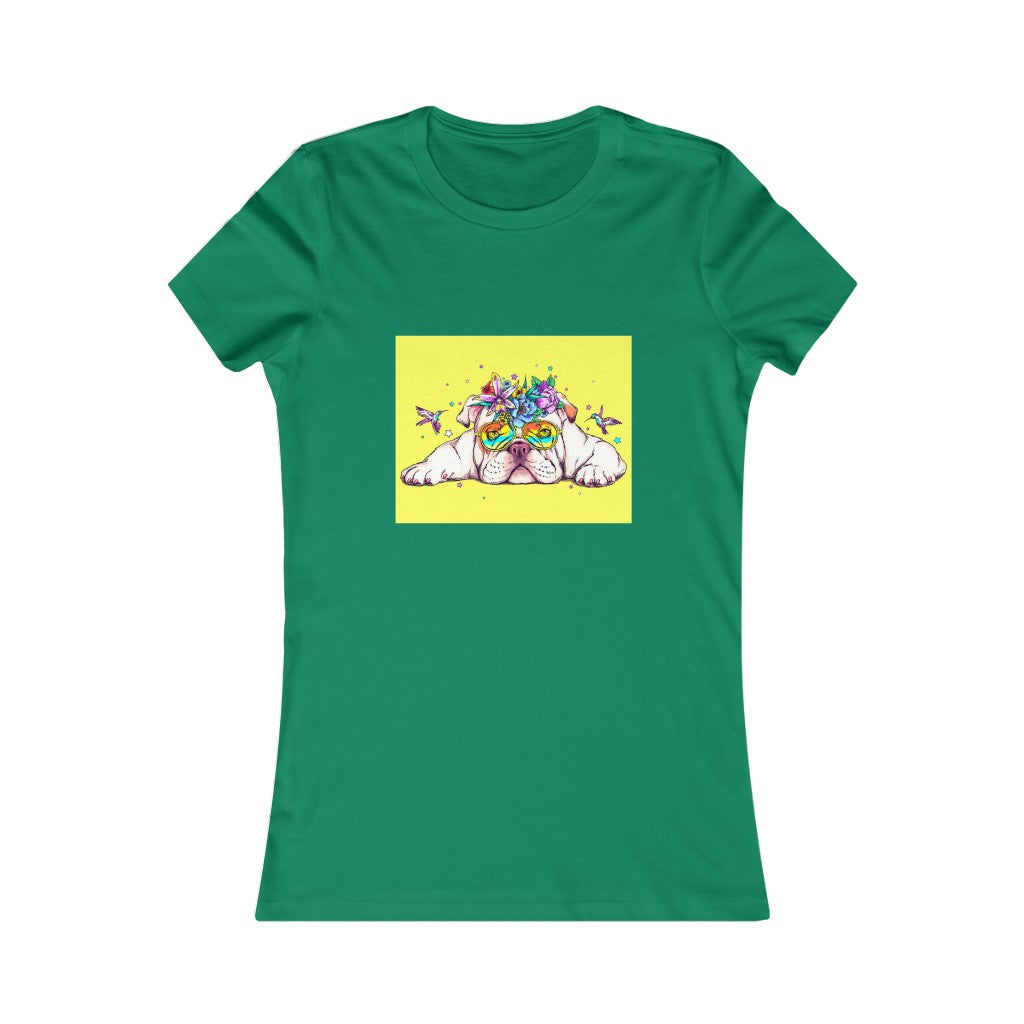 Women's Favorite Tee "English bulldog & bird"