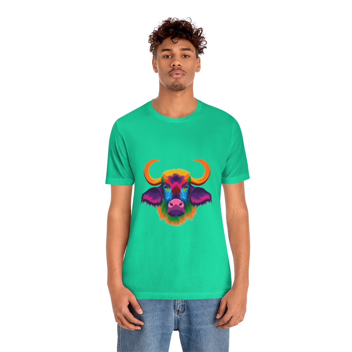 Unisex Jersey Short Sleeve Tee "Abstract colorful bison"