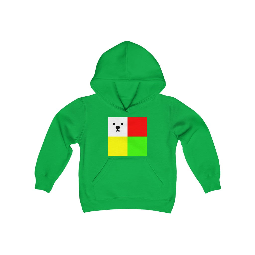 Youth Heavy Blend Hooded Sweatshirt "CuBeArea big logo"