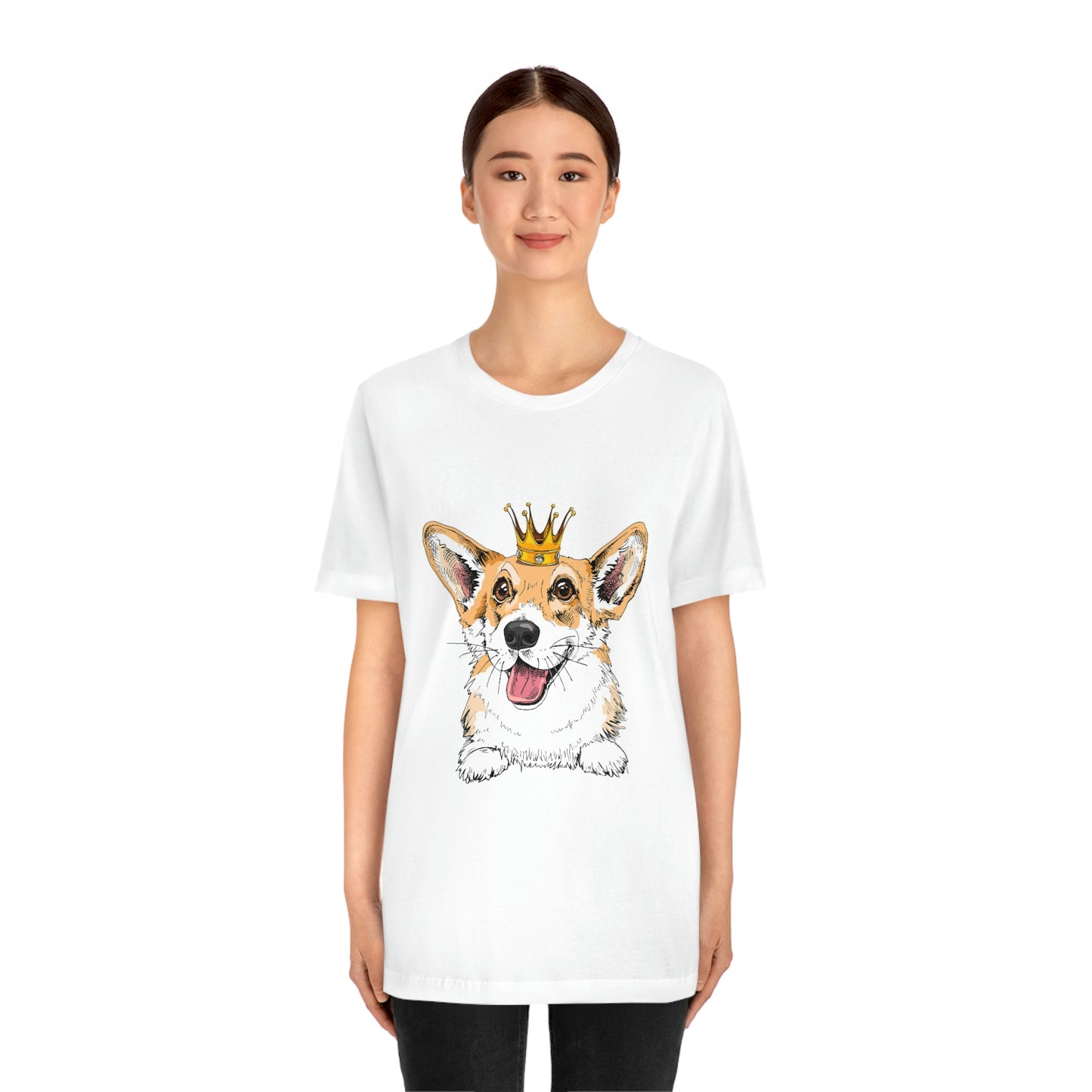 Unisex Jersey Short Sleeve Tee "Smiling corgi"
