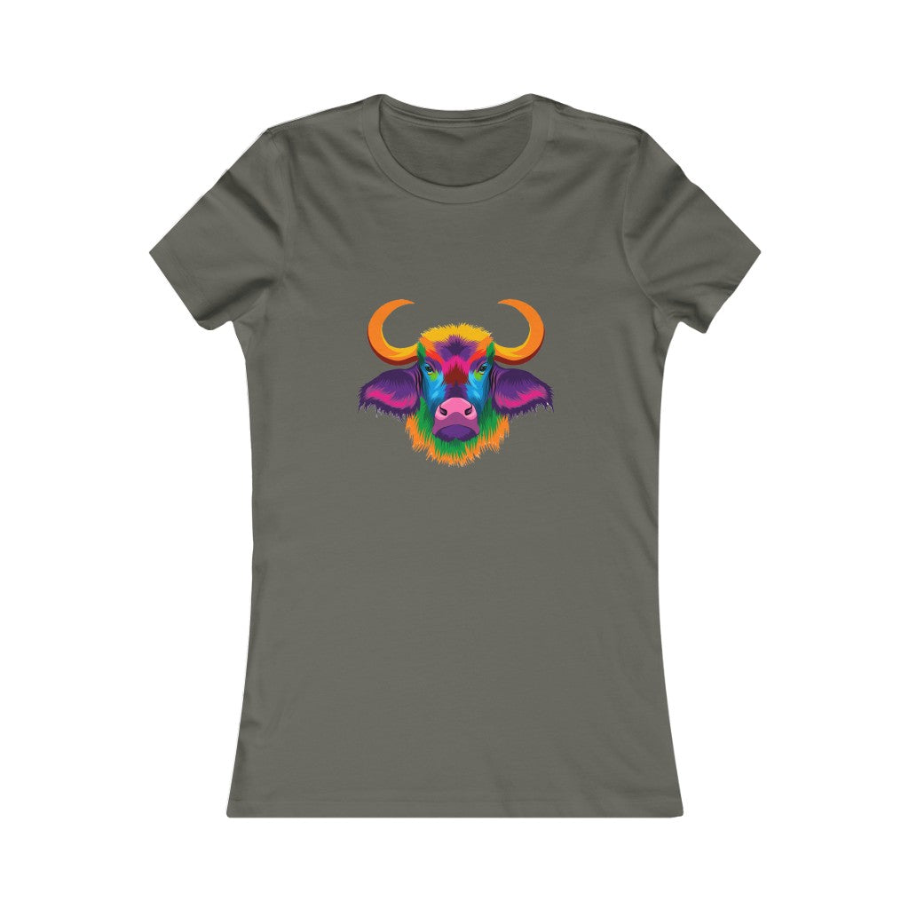Women's Favorite Tee "Abstract colorful bison"