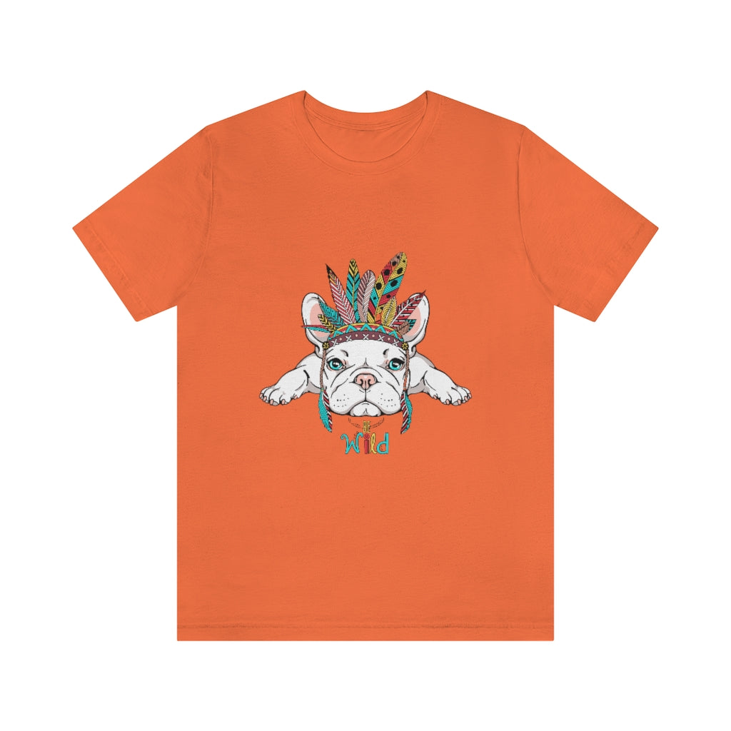 Unisex Jersey Short Sleeve Tee "French bulldog in Indian headdress"