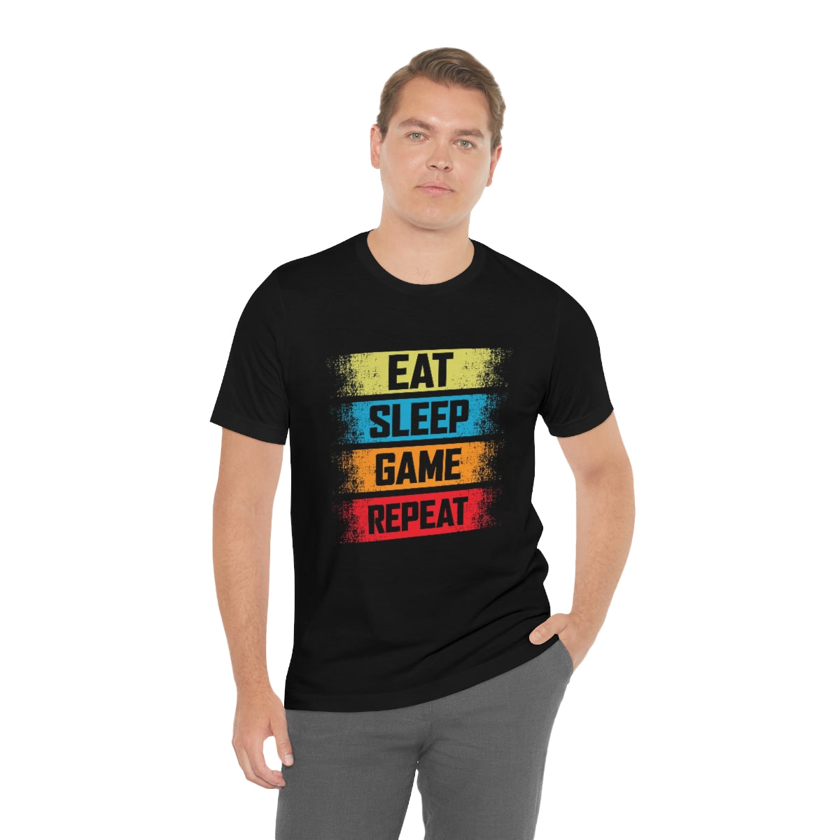 Unisex Jersey Short Sleeve Tee "Eat, sleep, game, repeat"