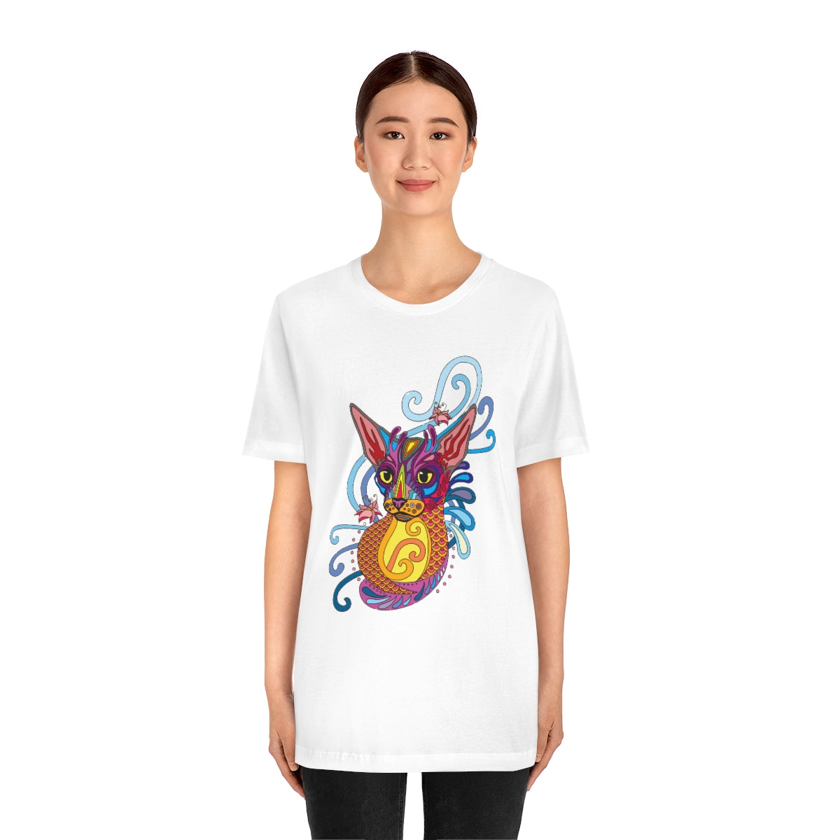 Unisex Jersey Short Sleeve Tee "Colorful cat ornament"