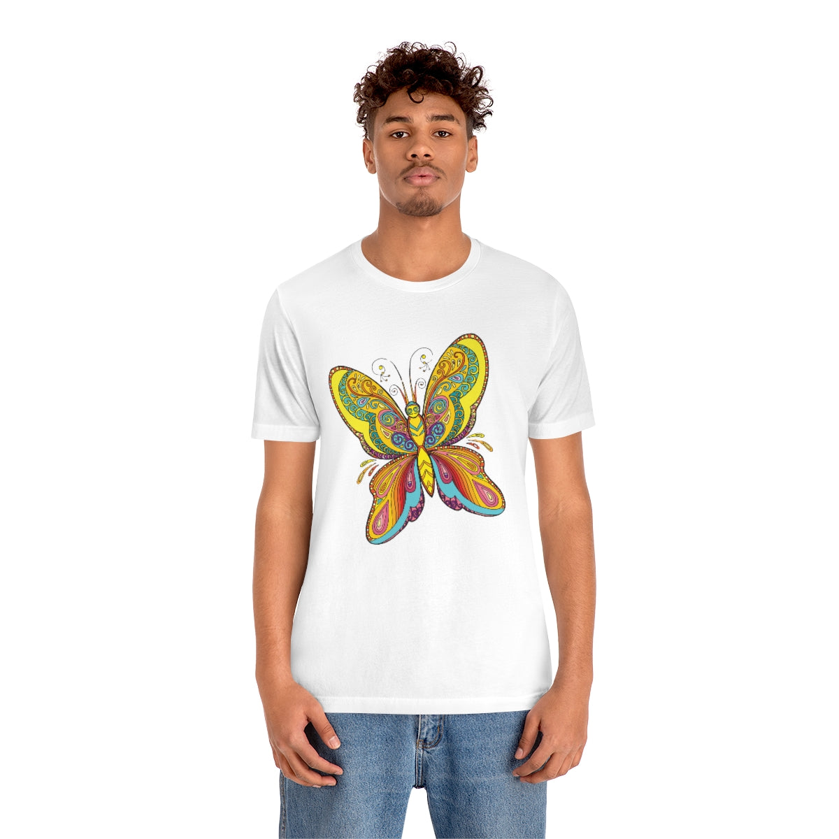 Unisex Jersey Short Sleeve Tee "Colorful butterfly ornament"