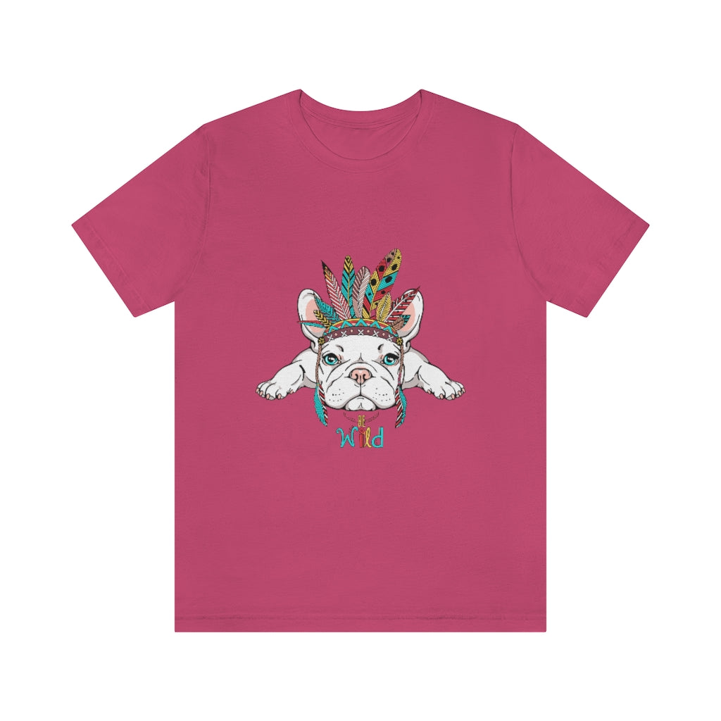 Unisex Jersey Short Sleeve Tee "French bulldog in Indian headdress"