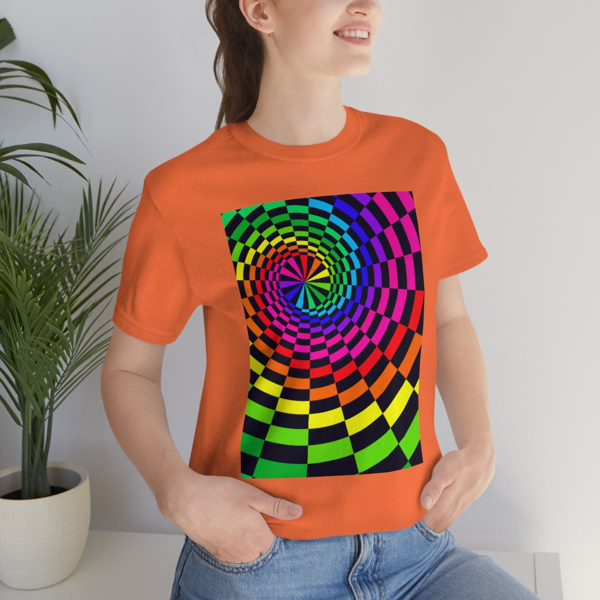 Unisex Jersey Short Sleeve Tee "Optical illusion Black Spirals of the Rectangles"