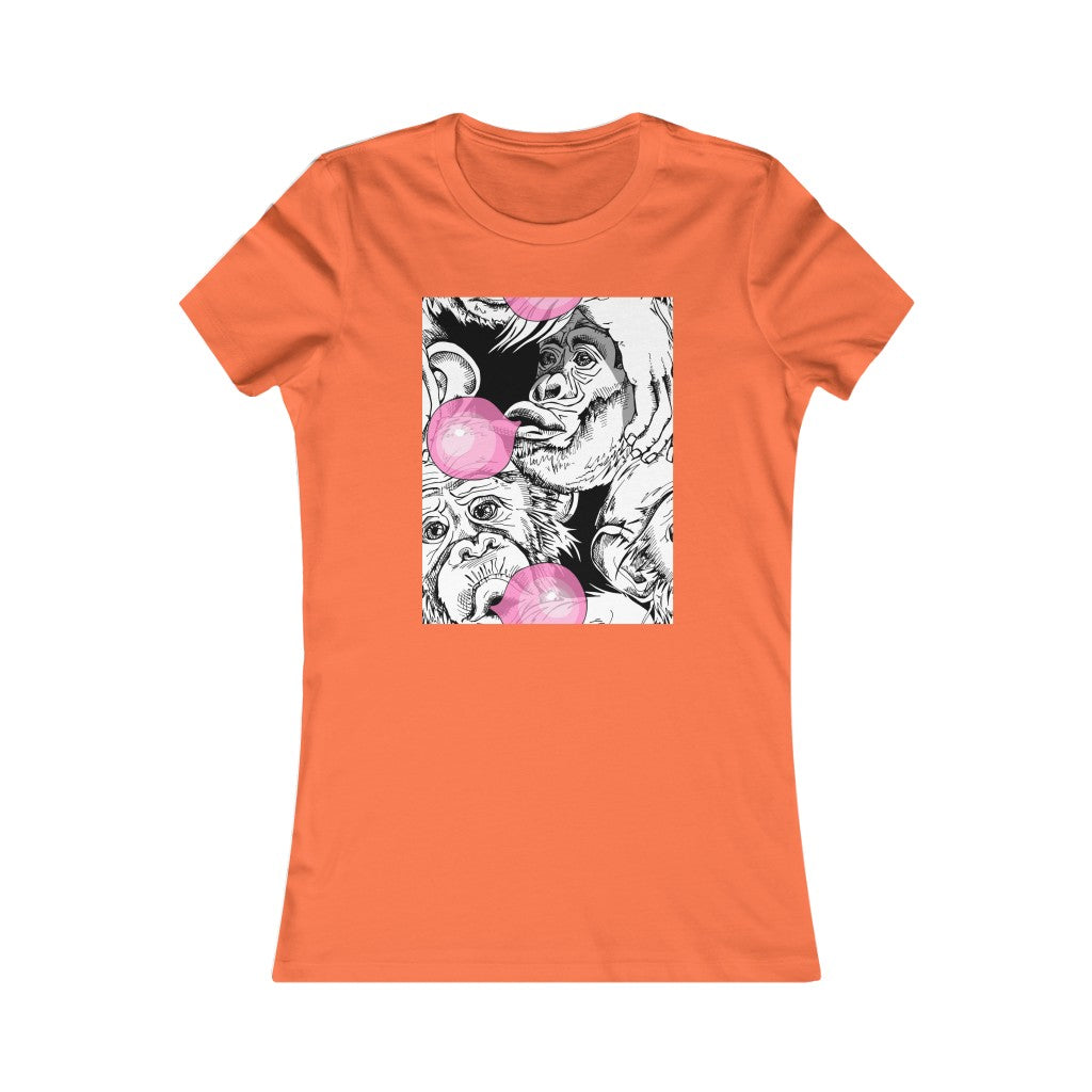 Women's Favorite Tee "Funny Monkey with a pink bubble gum"