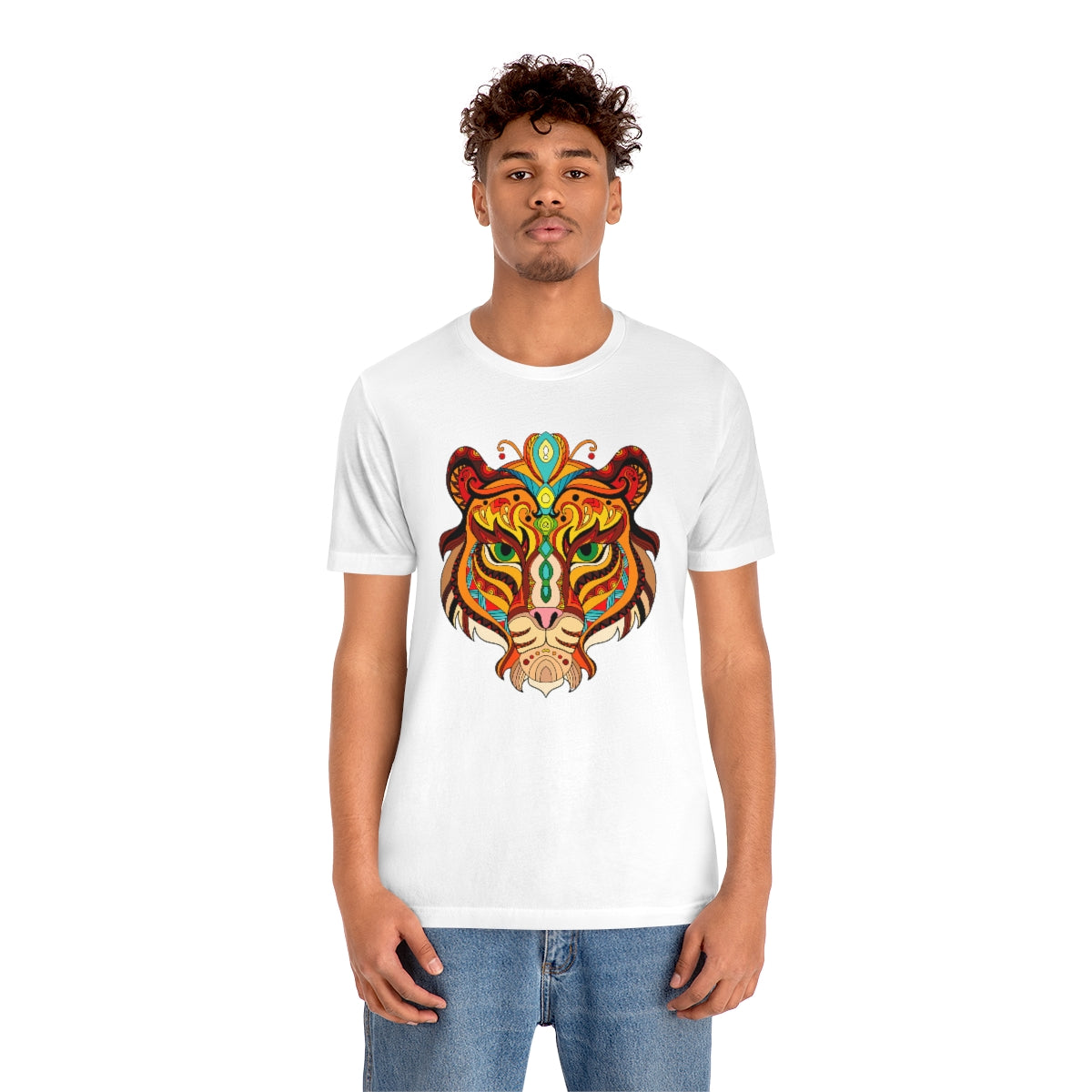 Unisex Jersey Short Sleeve Tee "Colorful tiger ornament"