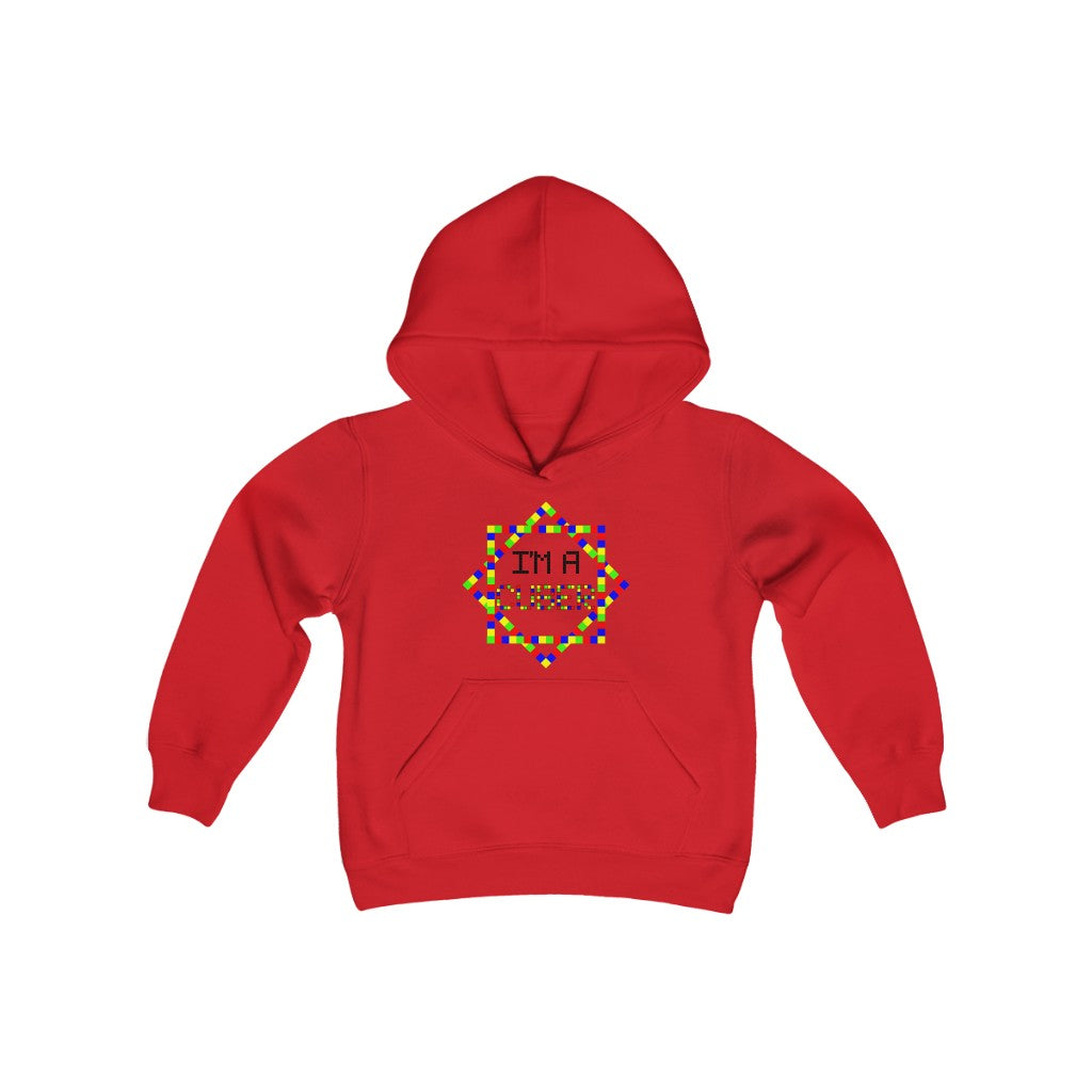Youth Heavy Blend Hooded Sweatshirt "I'm a cuber"