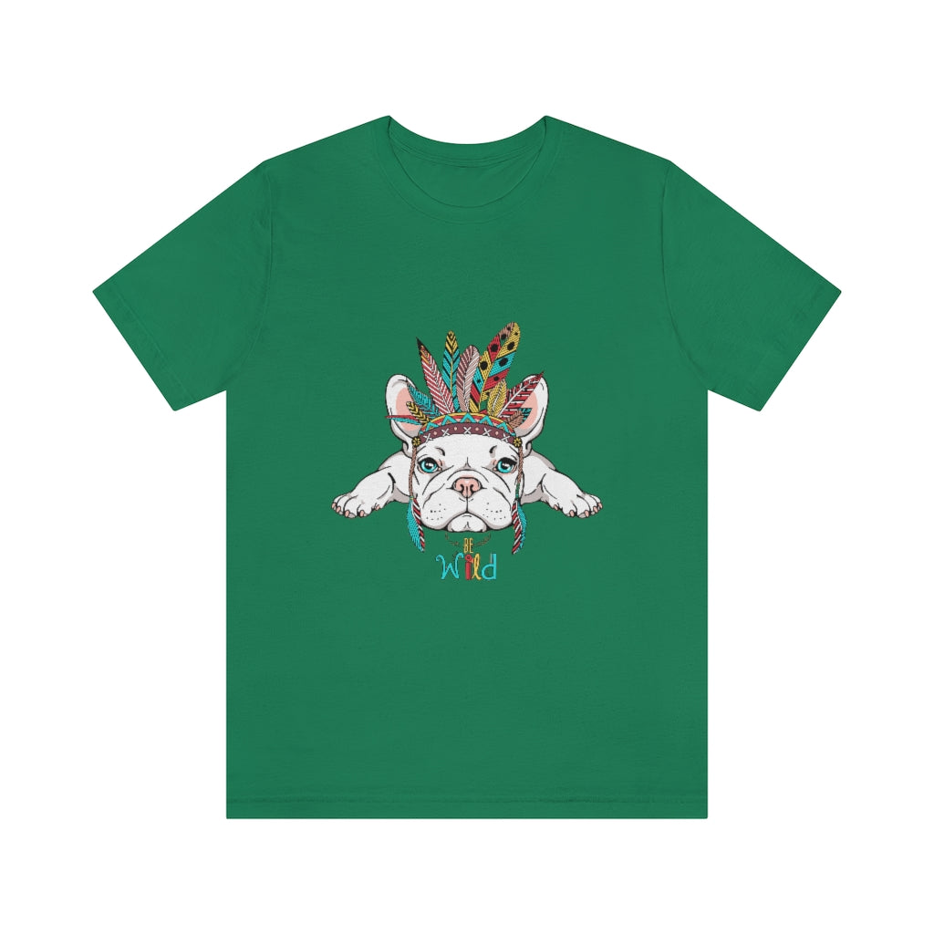 Unisex Jersey Short Sleeve Tee "French bulldog in Indian headdress"