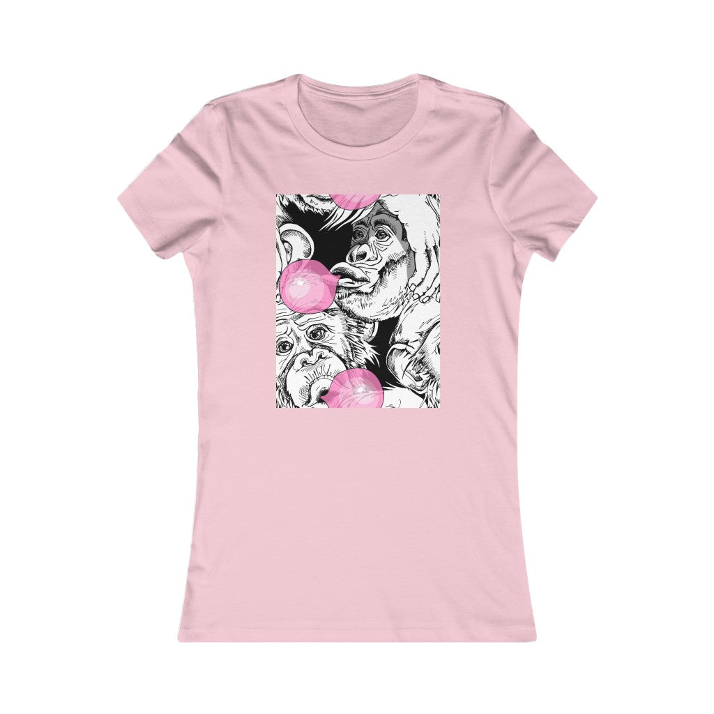 Women's Favorite Tee "Funny Monkey with a pink bubble gum"
