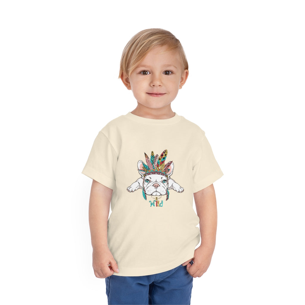 Kids Short Sleeve Tee "French bulldog in Indian headdress"