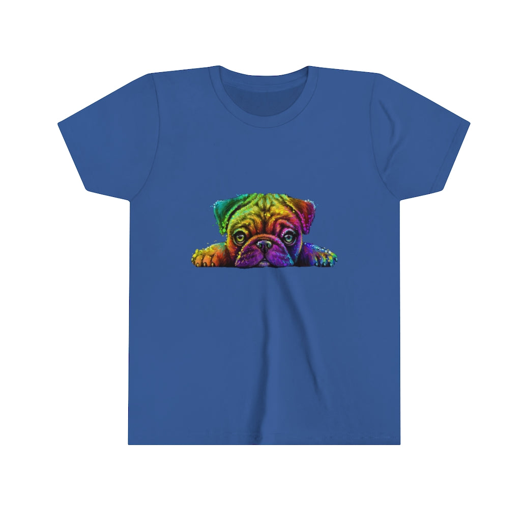 Youth Short Sleeve Tee "Colorful neon Pug"