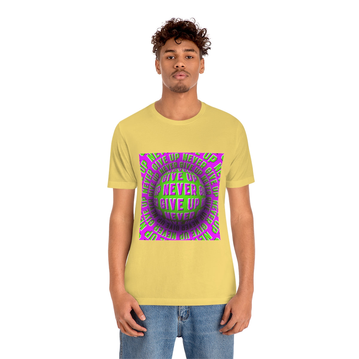 Unisex Jersey Short Sleeve Tee "Optical illusion Never give up"