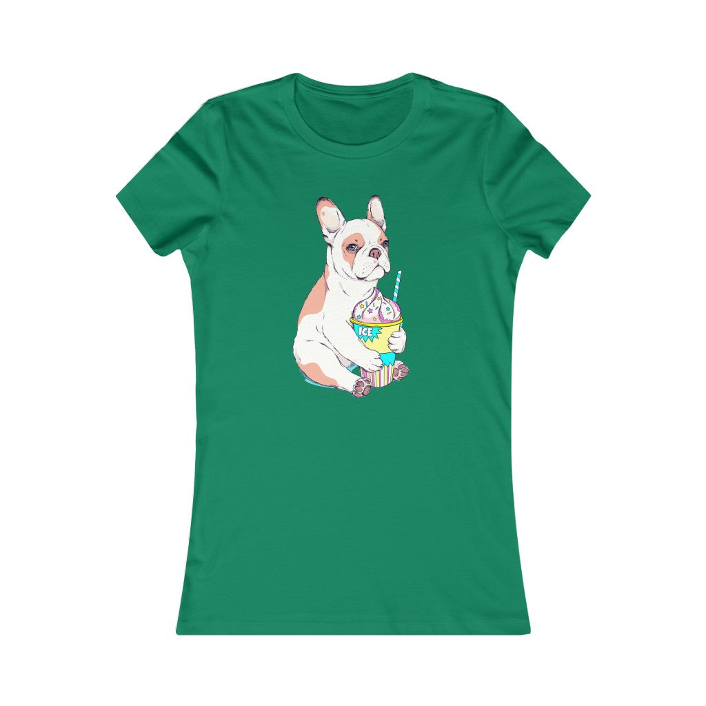 Women's Favorite Tee "French bulldog & ice cream"