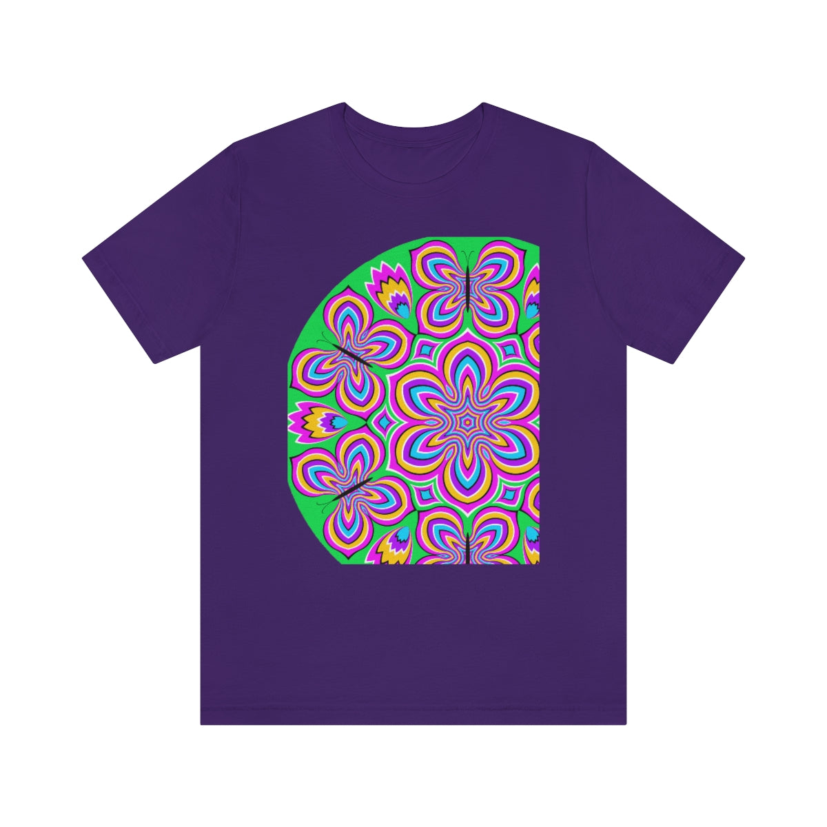 Unisex Jersey Short Sleeve Tee "Optical illusion Colorful flower and butterflies"