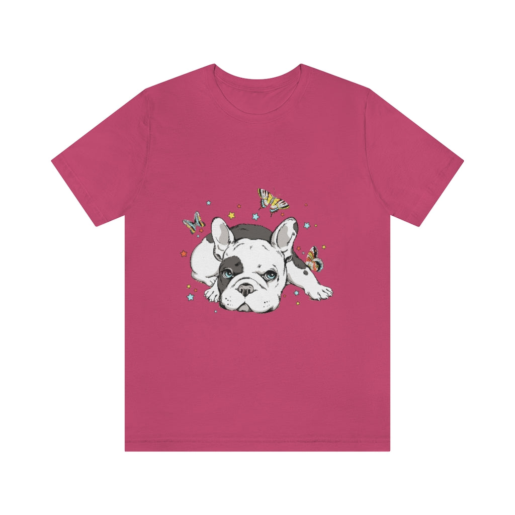 Unisex Jersey Short Sleeve Tee "French bulldog with butterflies"