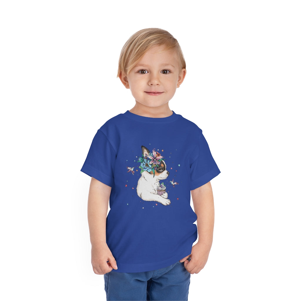 Kids Short Sleeve Tee "Chihuahua puppy & cupcake"