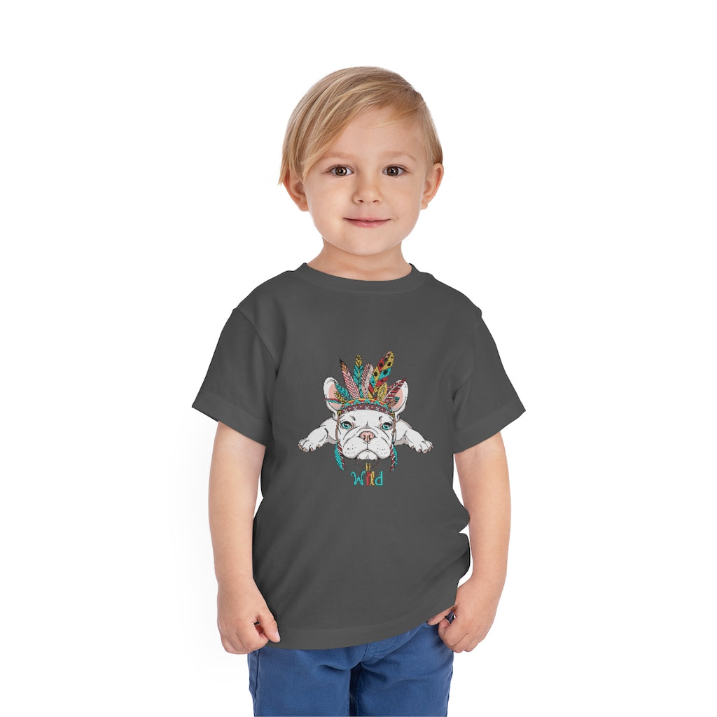 Kids Short Sleeve Tee "French bulldog in Indian headdress"