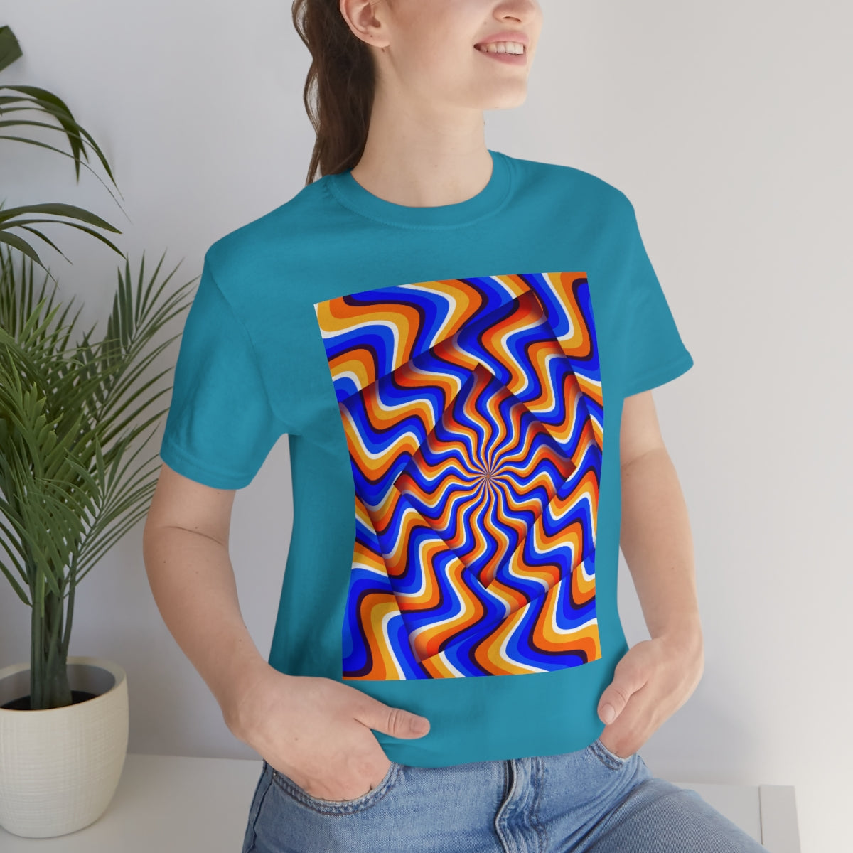 Unisex Jersey Short Sleeve Tee "Optical illusion Abstract turned frames"