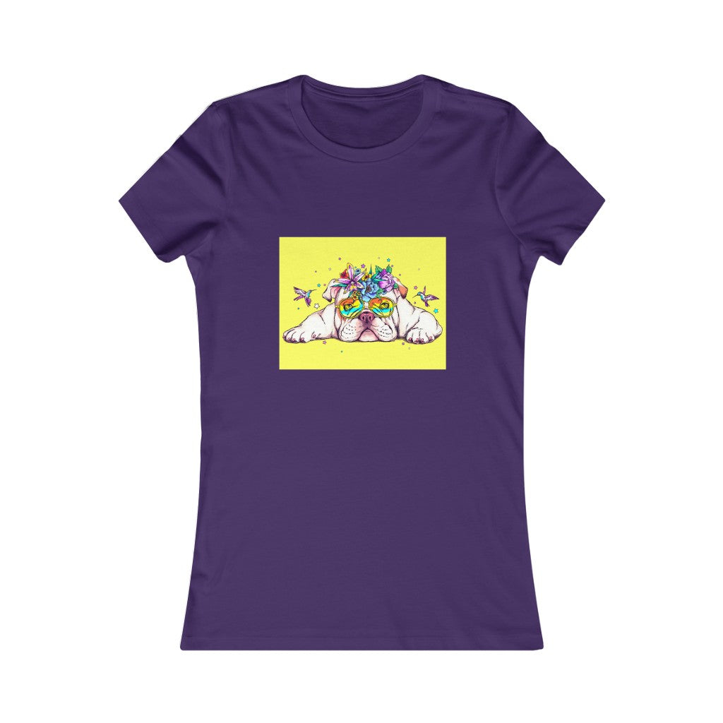 Women's Favorite Tee "English bulldog & bird"