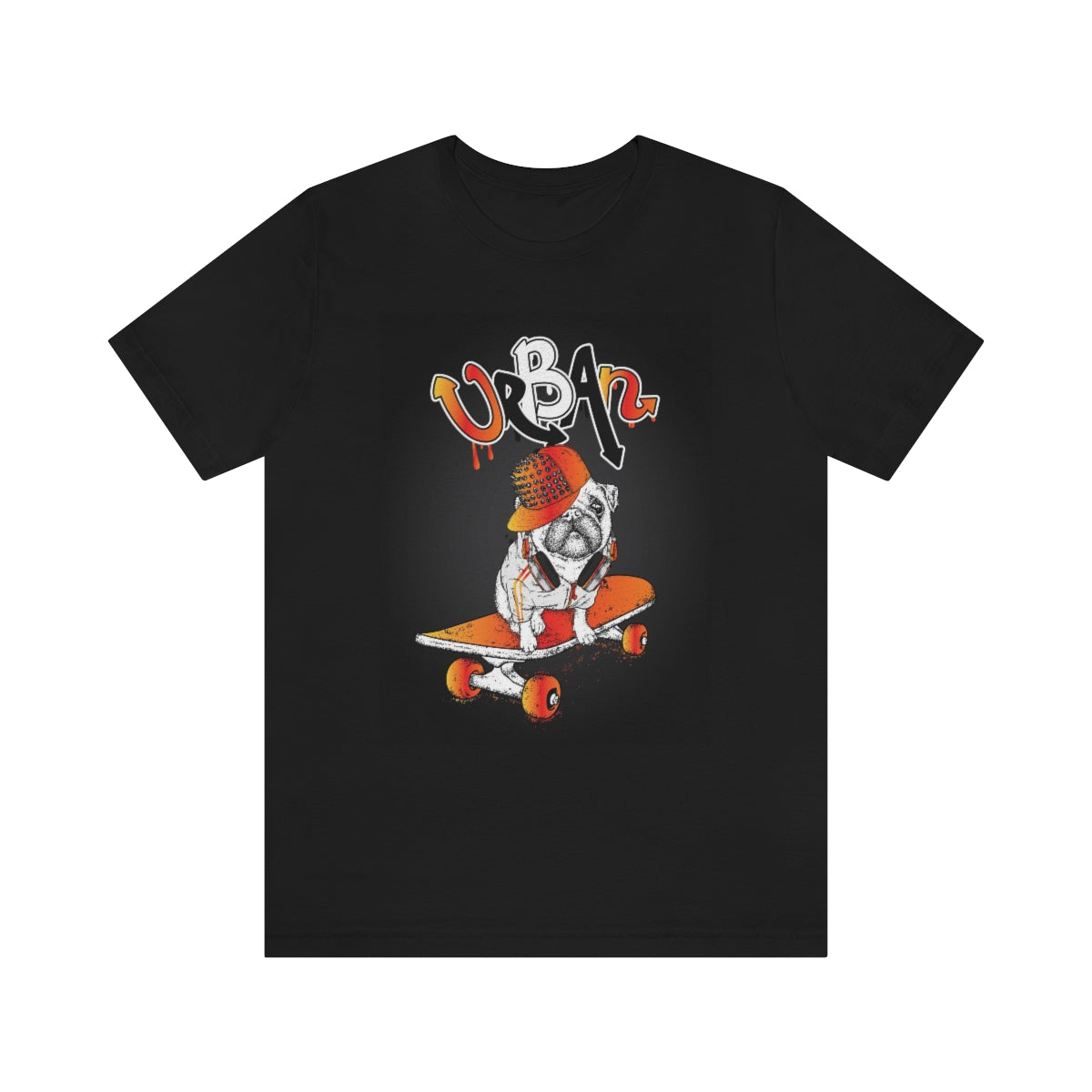 Unisex Jersey Short Sleeve Tee "Funny pug on a skateboard."