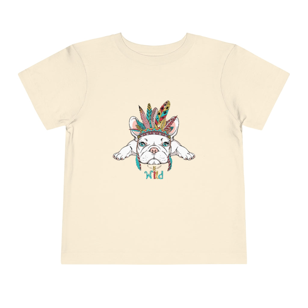 Kids Short Sleeve Tee "French bulldog in Indian headdress"