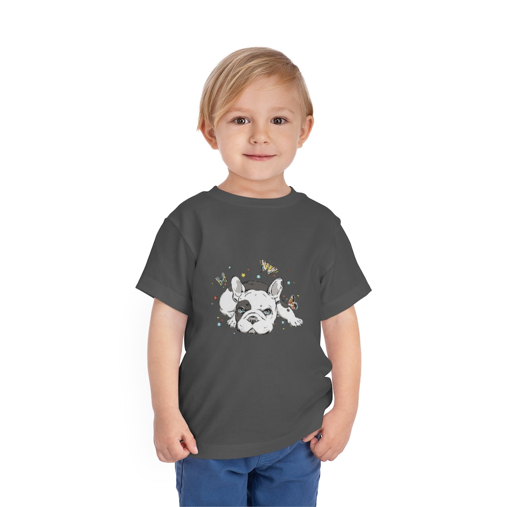 Kids Short Sleeve Tee "French bulldog with butterflies"