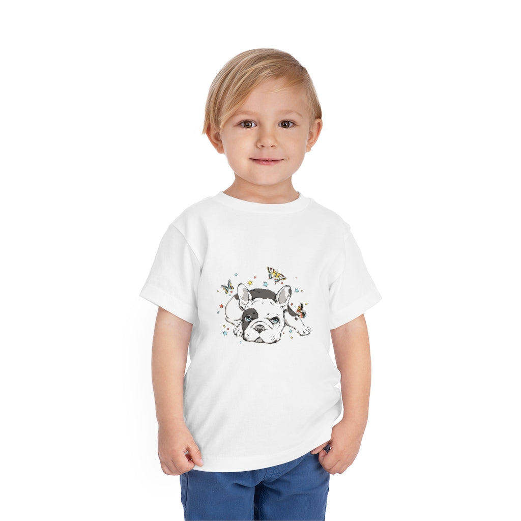 Kids Short Sleeve Tee "French bulldog with butterflies"