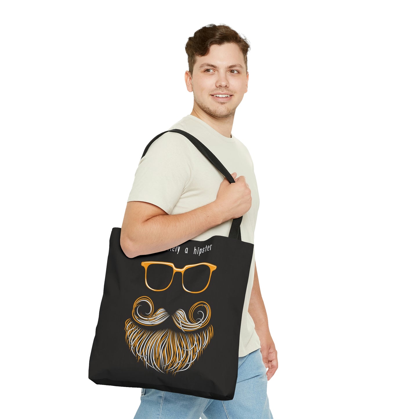 AOP Tote Bag "Hipster beards, moustaches and glasses"