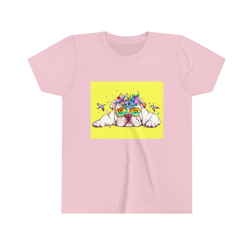 Youth Short Sleeve Tee "English bulldog & bird"