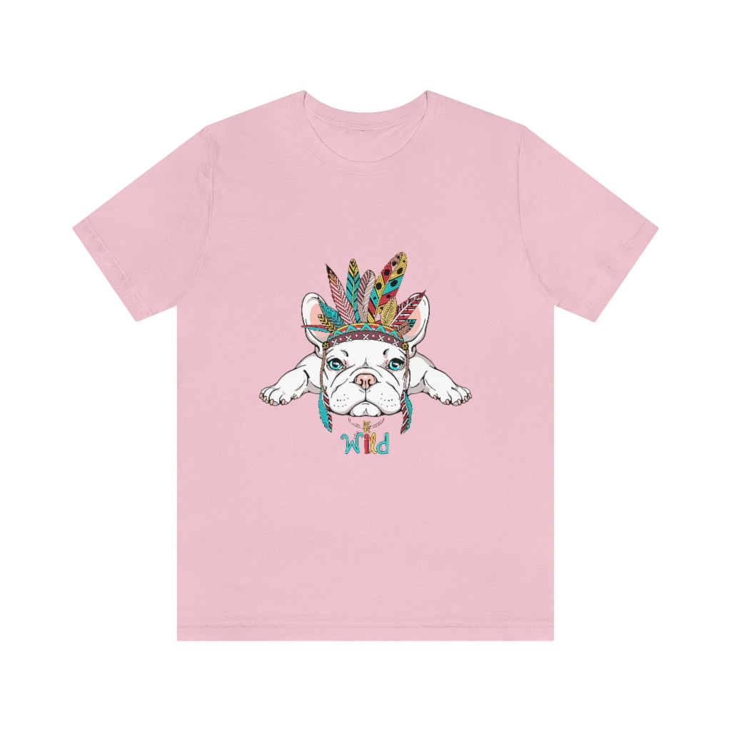 Unisex Jersey Short Sleeve Tee "French bulldog in Indian headdress"
