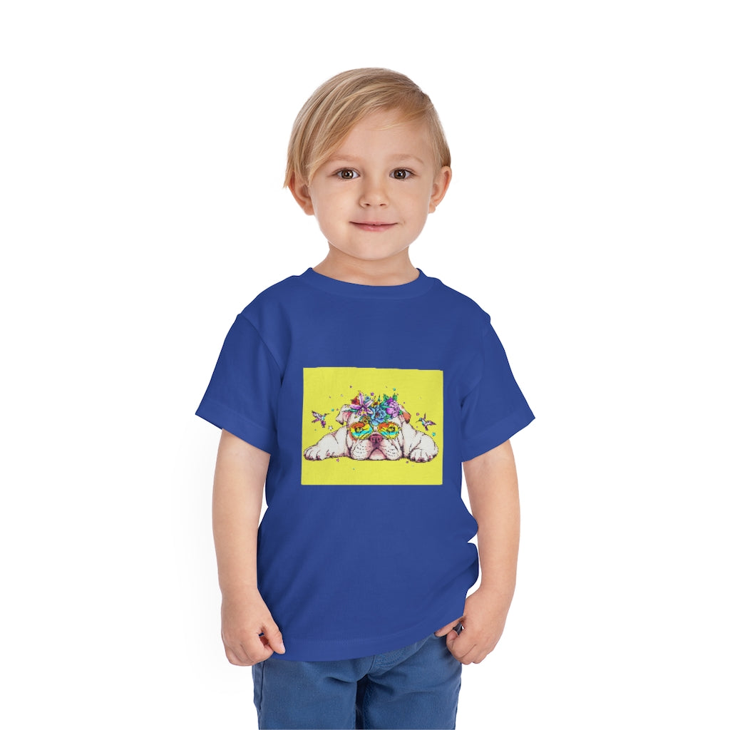 Kids Short Sleeve Tee "English bulldog & bird"