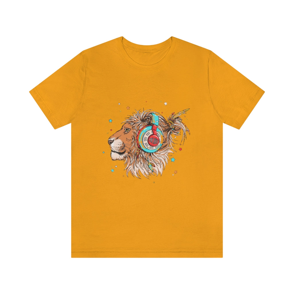 Unisex Jersey Short Sleeve Tee "Lion & headphones"