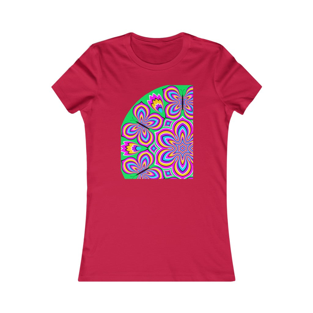 Women's Favorite Tee "Optical illusion Colorful flower and butterflies"