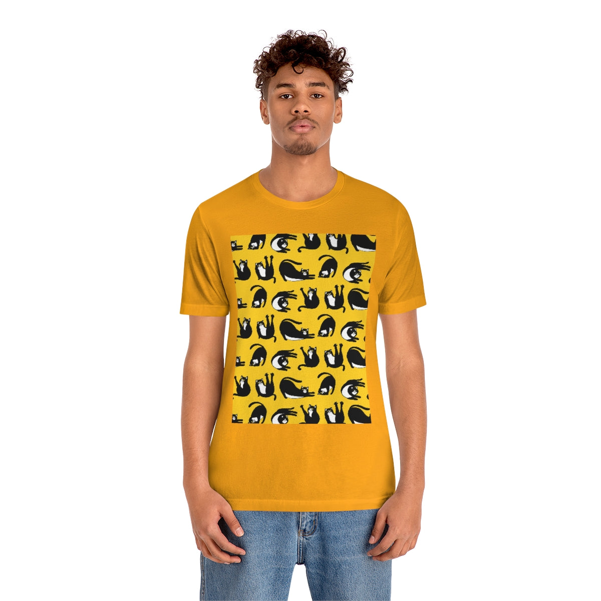 Unisex Jersey Short Sleeve Tee "Cats on yellow"