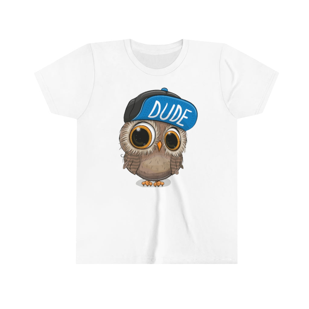 Youth Short Sleeve Tee "Cute Cartoon Owl in a cap"