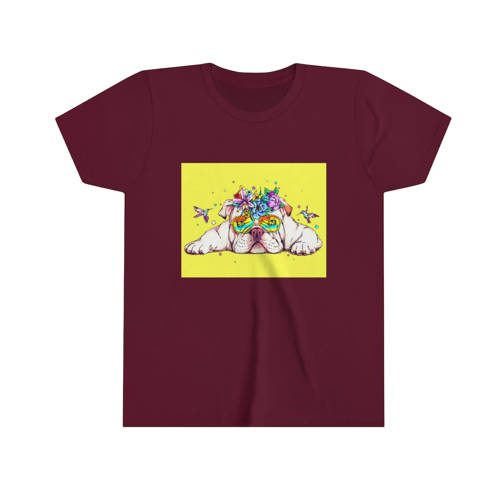 Youth Short Sleeve Tee "English bulldog & bird"