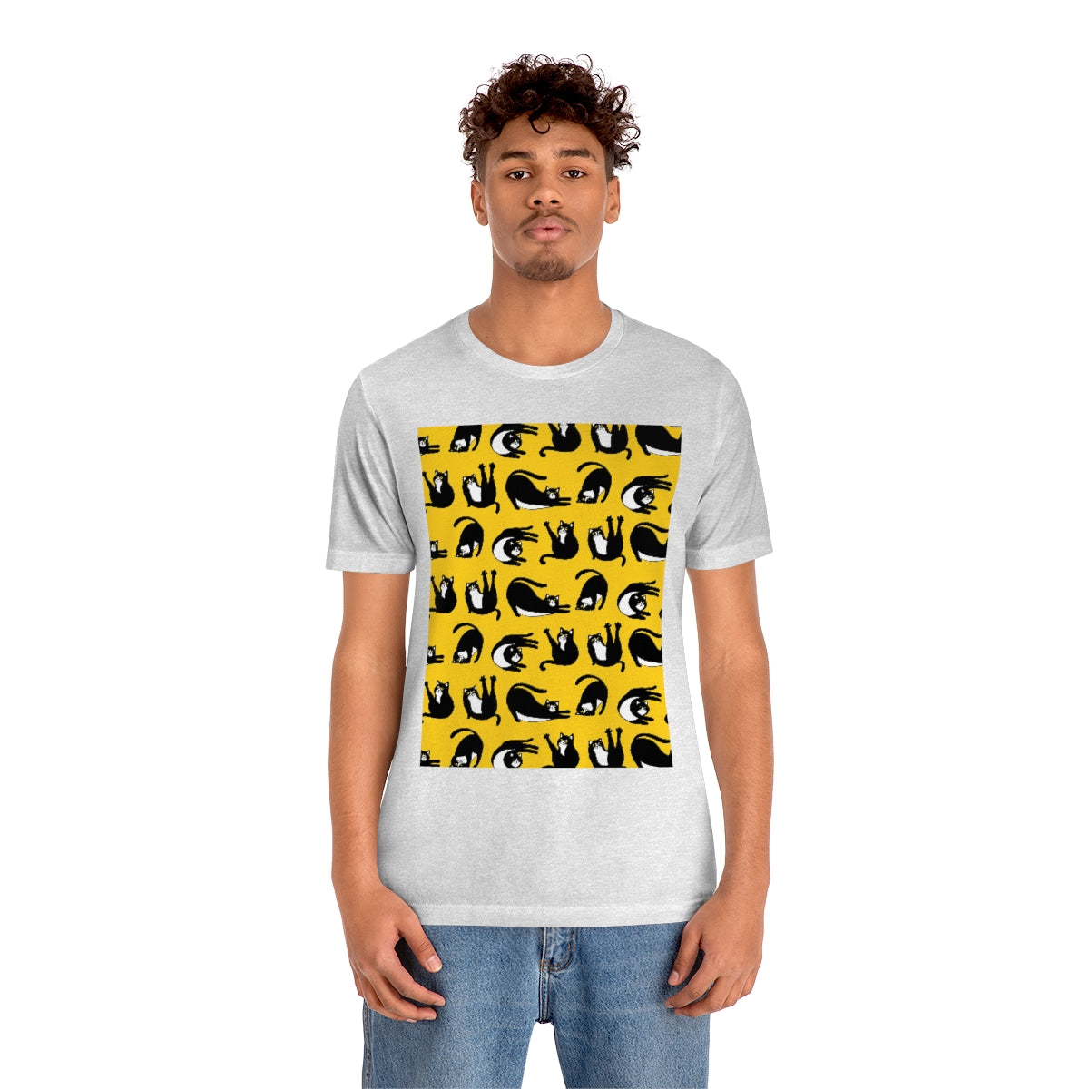 Unisex Jersey Short Sleeve Tee "Cats on yellow"