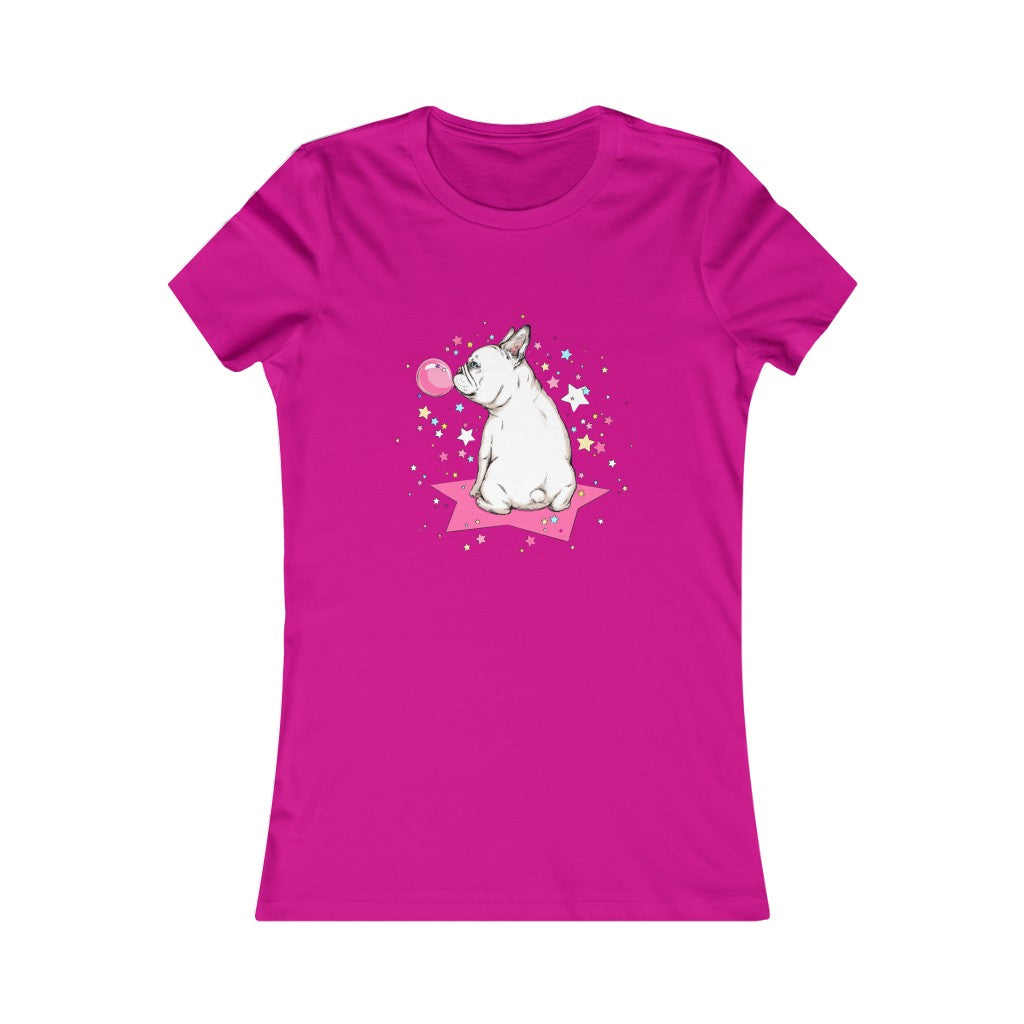 Women's Favorite Tee "French white bulldog & stars"