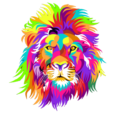 Kids Short Sleeve Tee "Colourful Lion"