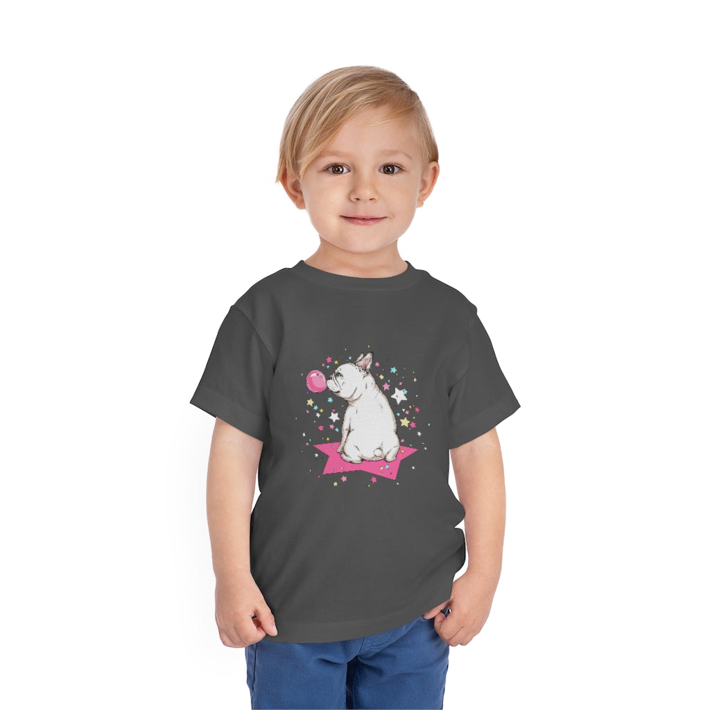 Kids Short Sleeve Tee "French white bulldog & stars"