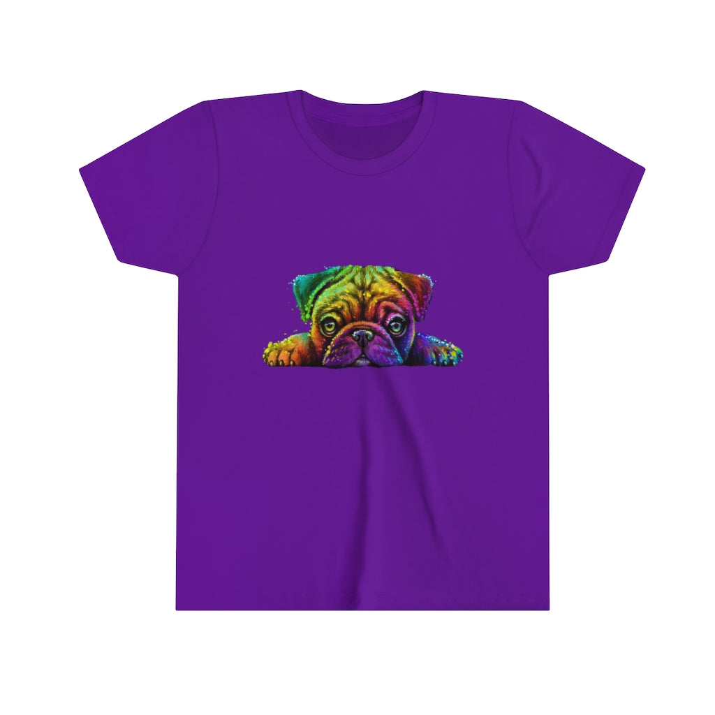 Youth Short Sleeve Tee "Colorful neon Pug"