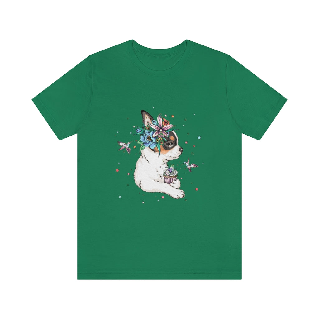 Unisex Jersey Short Sleeve Tee "Chihuahua puppy & cupcake"